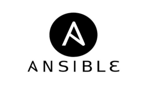 Logo Ansible s bielym písmom na čiernom pozadí